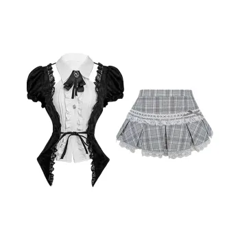 COVT Lolita Dresses Women's Top+Skirt Includes Bow Tie