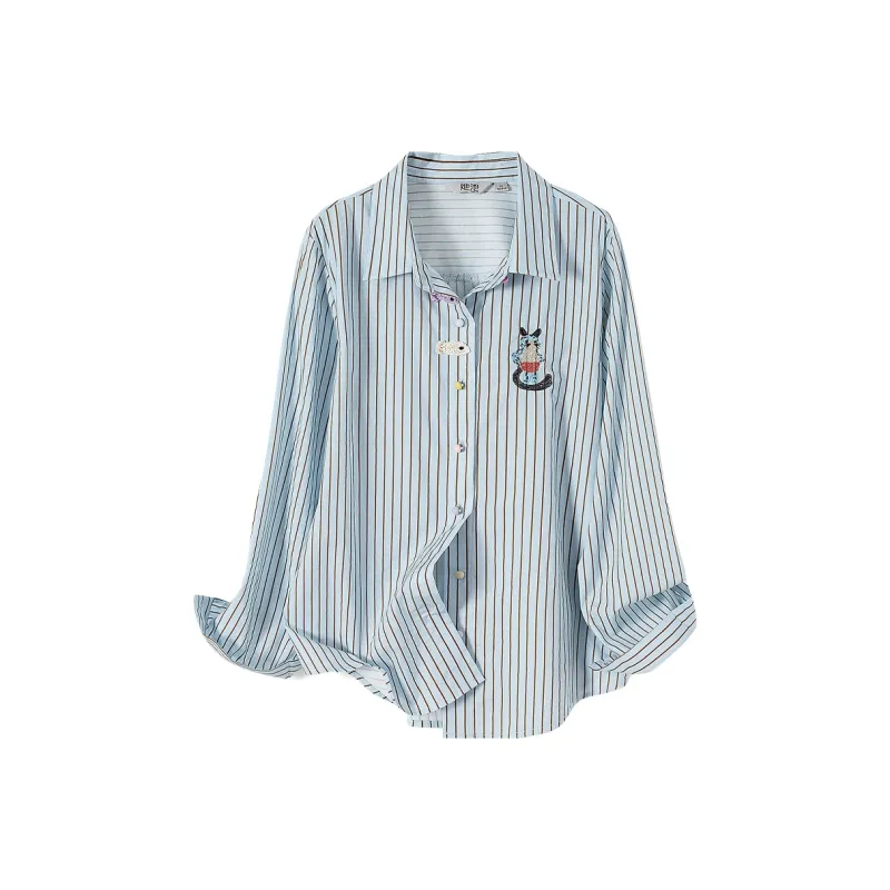 TOUCH Shirt Women's Blue Base With Stripes-0