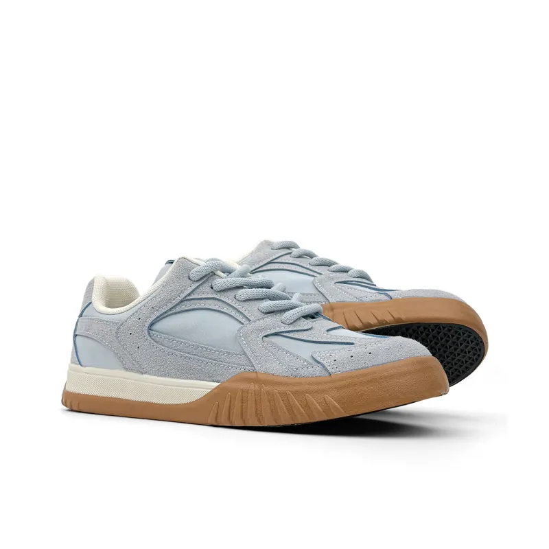Mengsai Cushioning, Wear Resistant Low Top Skateboard Shoes Men's Light Blue-3