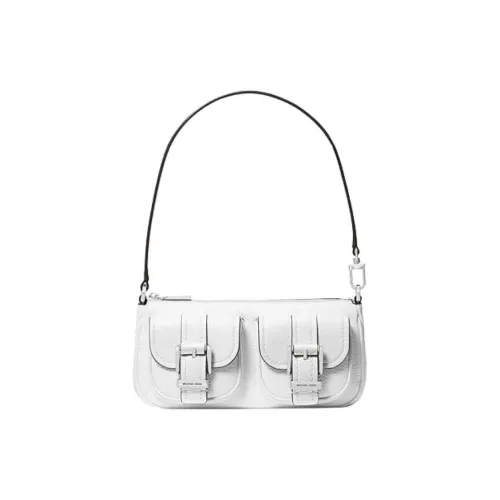 MICHAEL KORS Litchi Grain Leather Shoulder Bag Women's Pure White