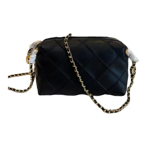 TORY BURCH Fleming Sheepskin Shoulder Bag Women's Black