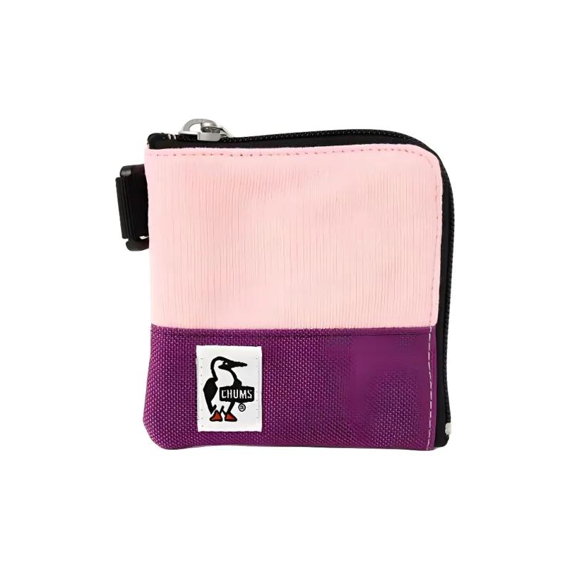 CHUMS Cotton Polyester And Nylon Blend Coin Purse Unisex Pink Multicolor Grape-0