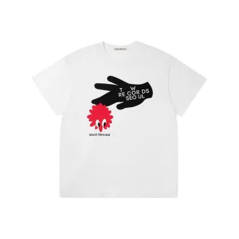 MARDI MERCREDI SS25 UNISEX TSHIRT TURNTABLE LOGO_WHITE T Shirt Korean Style Unisex