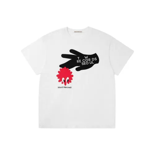 MARDI MERCREDI SS25 UNISEX TSHIRT TURNTABLE LOGO_WHITE T Shirt Korean Style Unisex