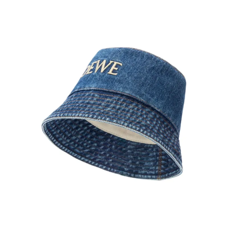 LOEWE Denim Bucket Hats Women's Blue-1
