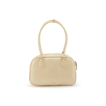 Soullight Soft Skin Feel Underarm Boston Bag Shoulder Bag Portable Bowling Bag Medium Size Women's Milk Yellow