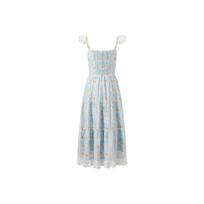 ACAINES Slip Dresses Women's Ice Blue-1