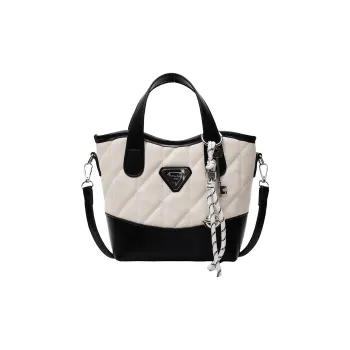 ZAVC PU One Shoulder Handbag Women's Black & White/Light Blue/Beige