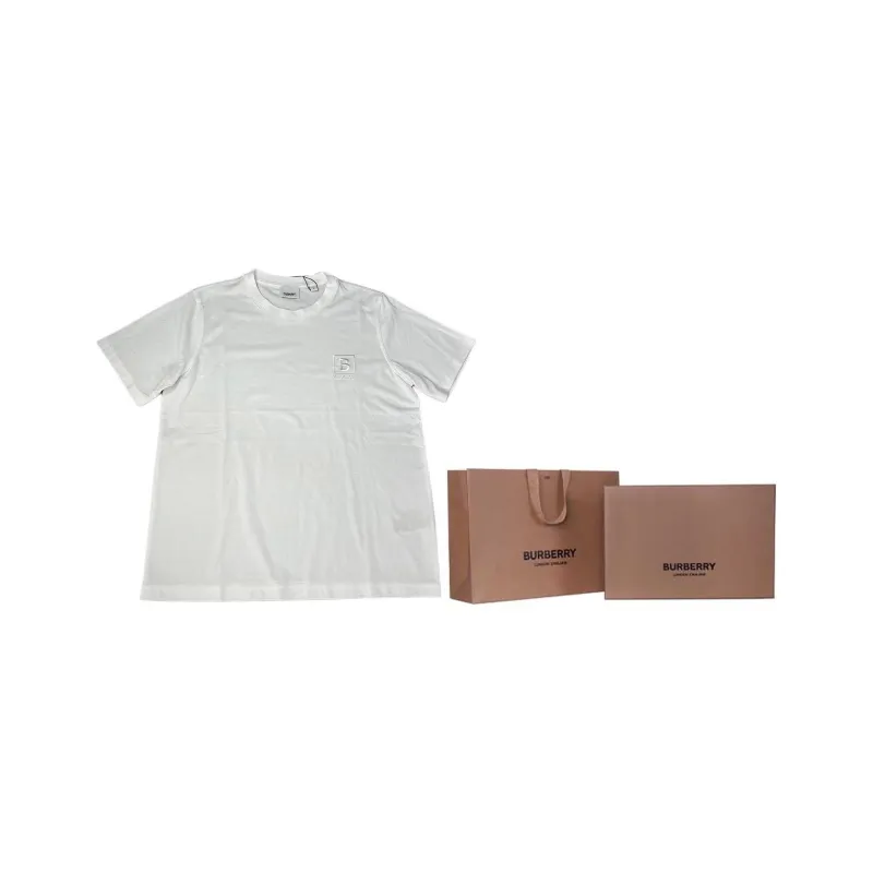 Burberry Drop Shoulder Sleeve T Shirt Women's White-2