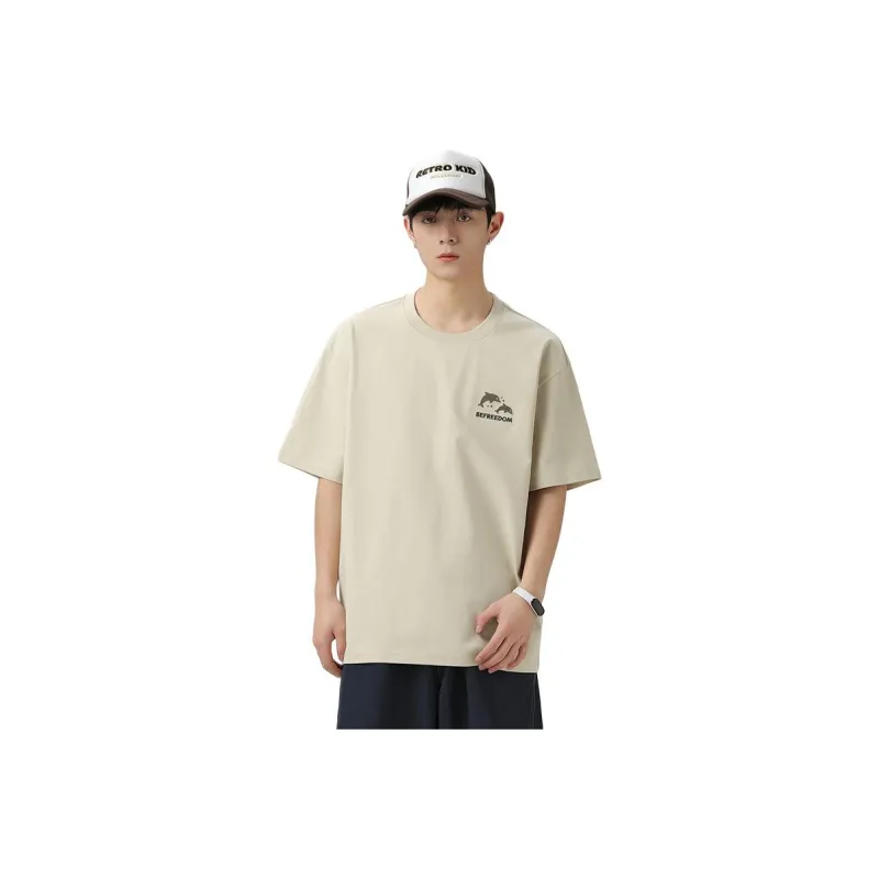 WOOD SOON Heavyweight Trendy Casual Men's Clothing Cooling T Shirts Unisex-0