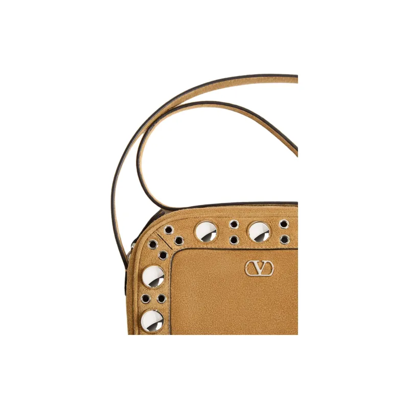Valentino Suede Crossbody Bag, Shoulder Bag Men's Brown-4