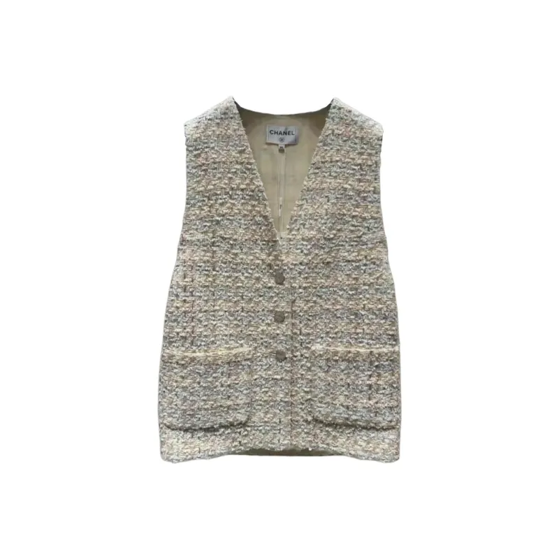 CHANEL 25P Tank Tops Women's Light Yellow-0