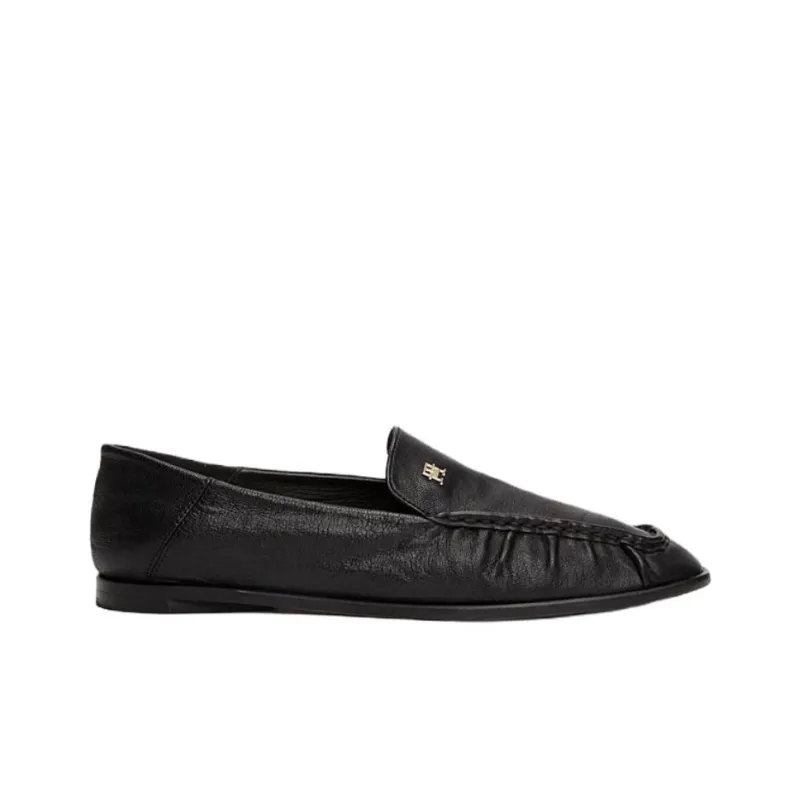 Tommy Hilfiger TH Monogram Loafers 1cm Women's Black-1