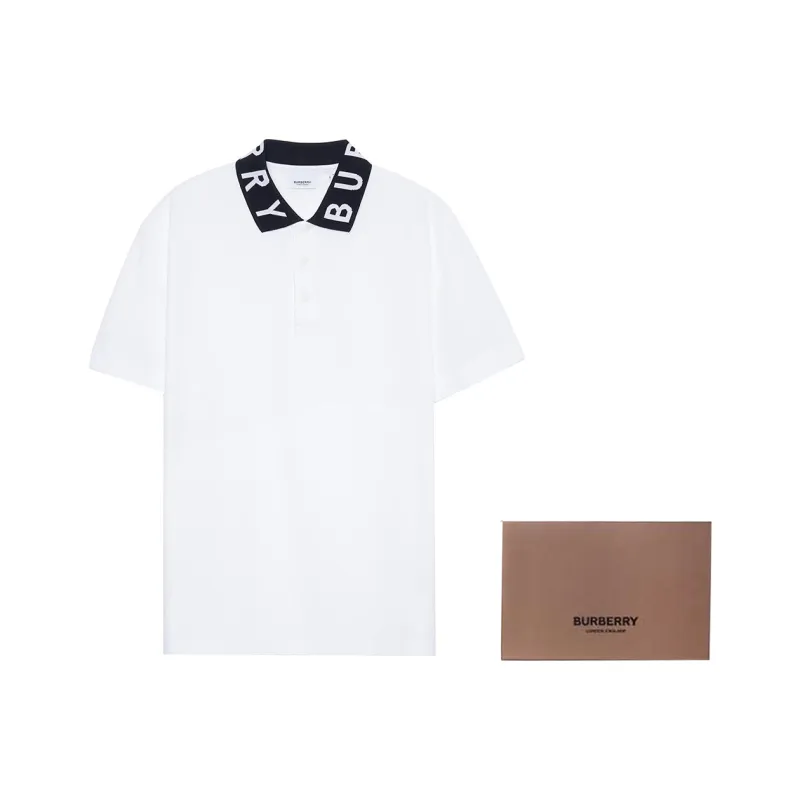 Burberry Ryland Collar Logo Polo White/Black-3