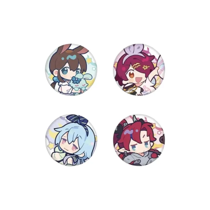 MINISO x Arknights Amiya, Able, Aqua Moon, Eyjafjalla Fleece Dream Conference Chibi Plush Badges-4