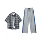 Clothing Set (Blue Short-Sleeved Top+Gray Pants)