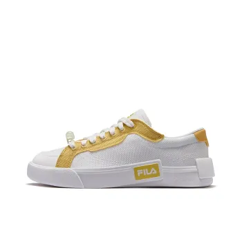 FILA FUSION POP Low Top Skateboard Shoes Women's White Yellow