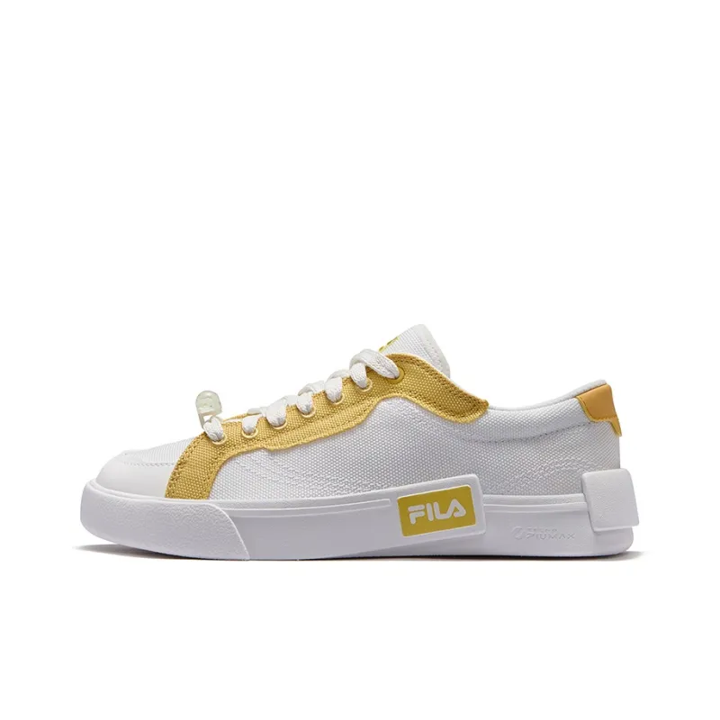 FILA FUSION POP Low Top Skateboard Shoes Women's White Yellow-0