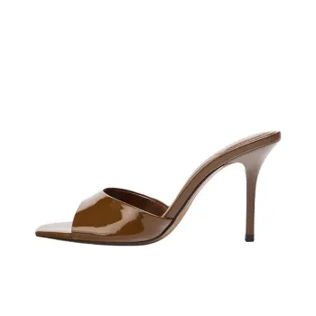 ZARA PU Polyurethane Slip Resistant Slide Slippers Women's Brown