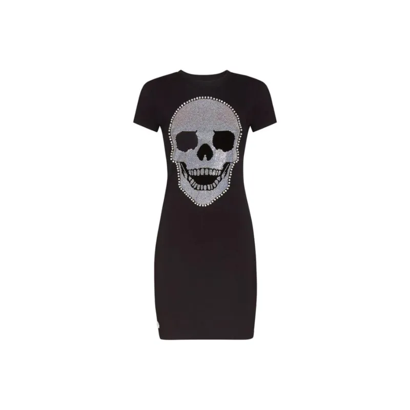 PHILIPP PLEIN Short Sleeved Dress Women's Black-0