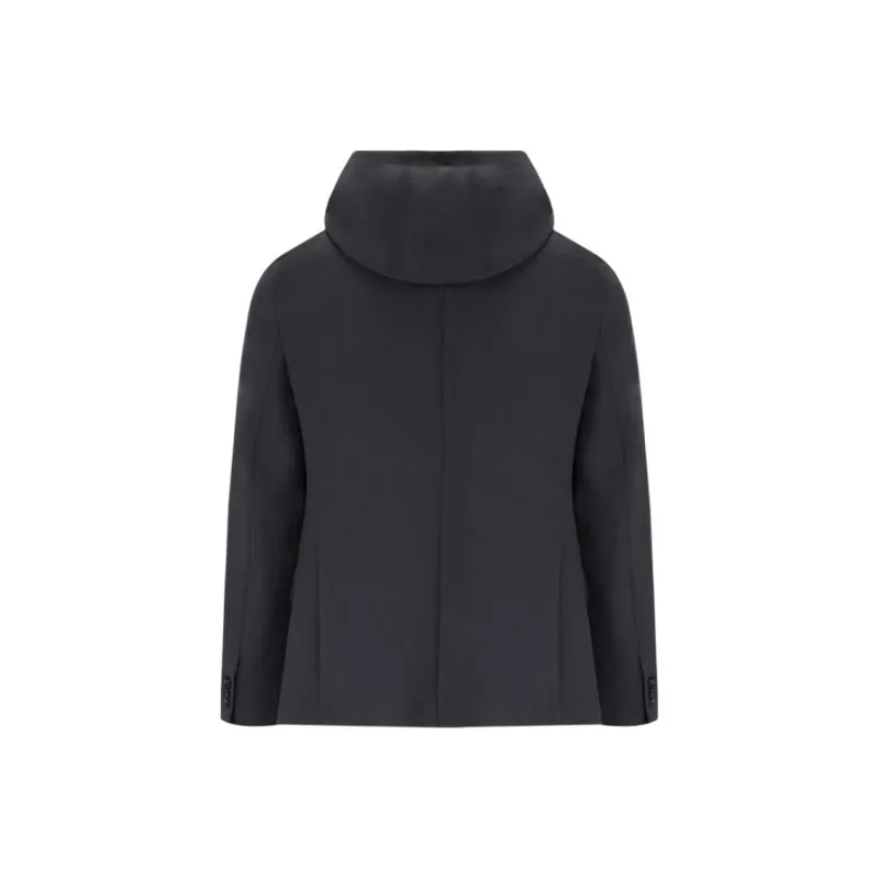 EMPORIO ARMANI Detachable Panel Single Breasted Hooded Blazer-1