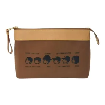 LOUIS VUITTON Pharrell X Nigo Collaboration Pochette Voyage Souple Canvas Bag Clutch Unisex Brown