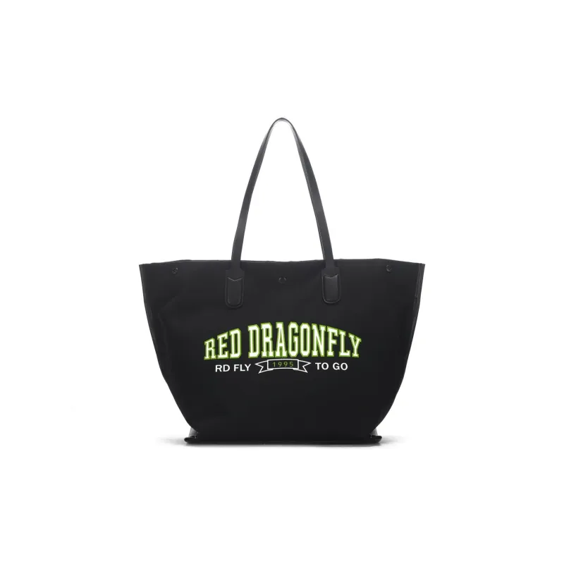 RED DRAGONFLY Fabric With Microfiber Synthetic Leather Tote Bag, Shopping Bag, Shoulder Bag Unisex Multicolor-17