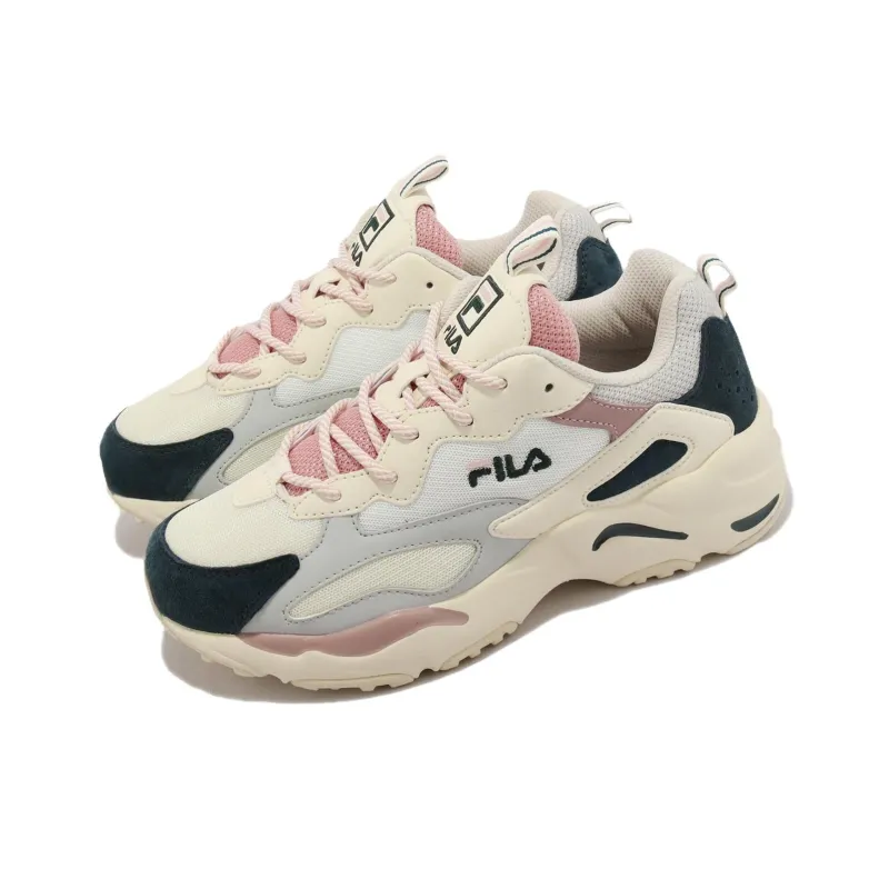 FILA Ray Tracer Anti Slip Wear Resistant Low Top Chunky Sneakers Unisex Beige Gray-1