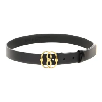 BALLY Leather, Metal Leather Belts Unisex Black 