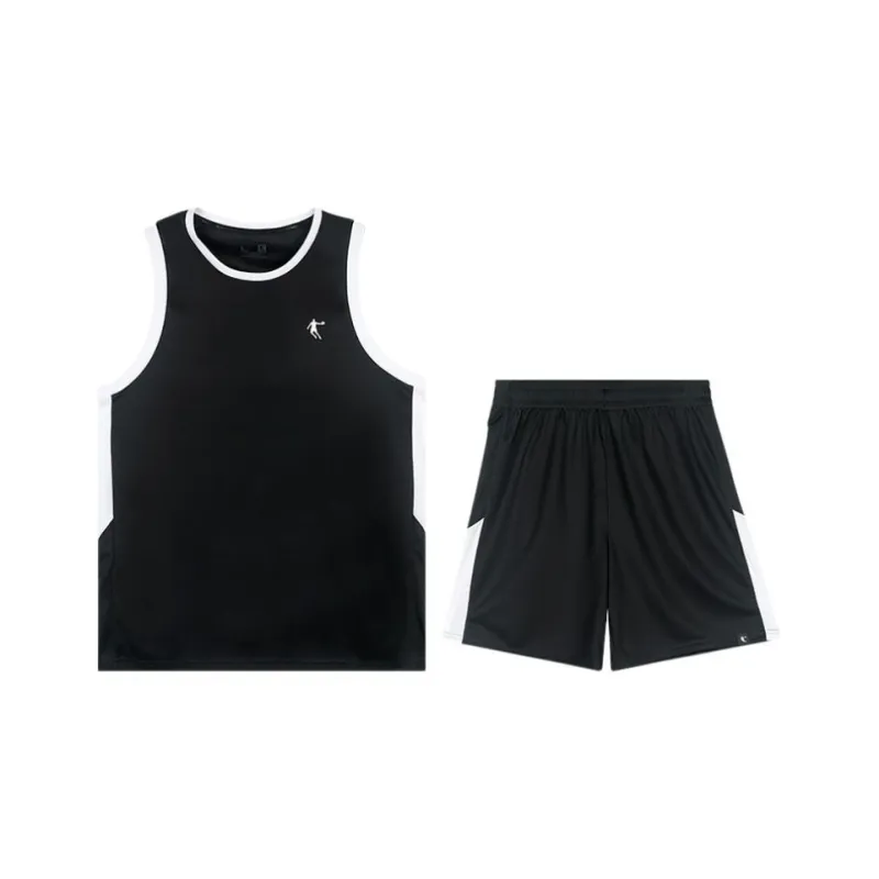 QIAODAN Basketball Suit Men's Black/Jordan White-0