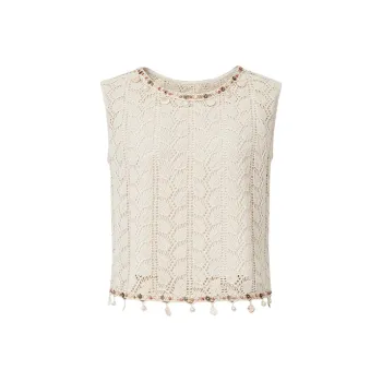 Hopeshow T Shirts Women's Light Beige 005