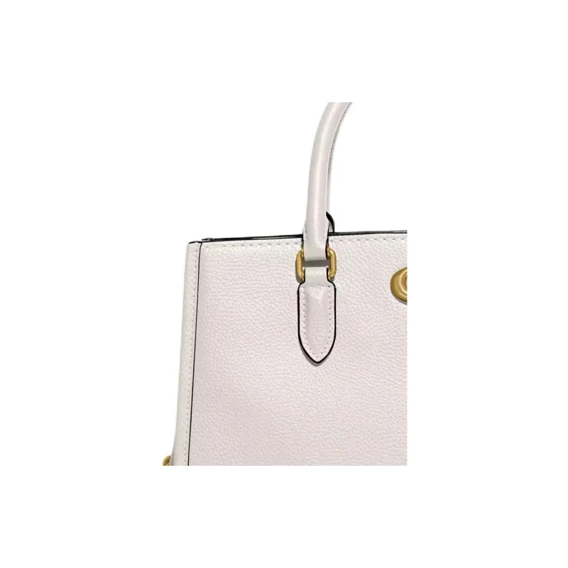 COACH Brooke Leather Tote Bag Shopping Bag Shoulder Bag Crossbody Bag Handbag Large Size Women's White-3