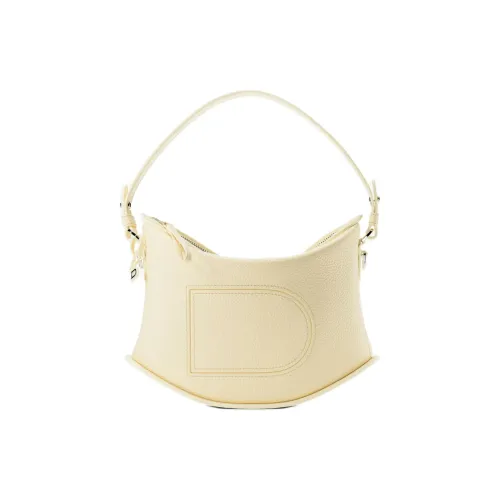 Delvau Pin Swing Cow Leather One Shoulder Handbag Women's Vanilla