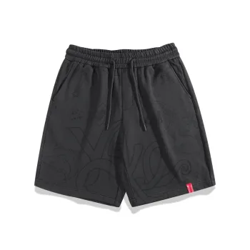 FAIRWHALE Casual Shorts Men Black Gray Color