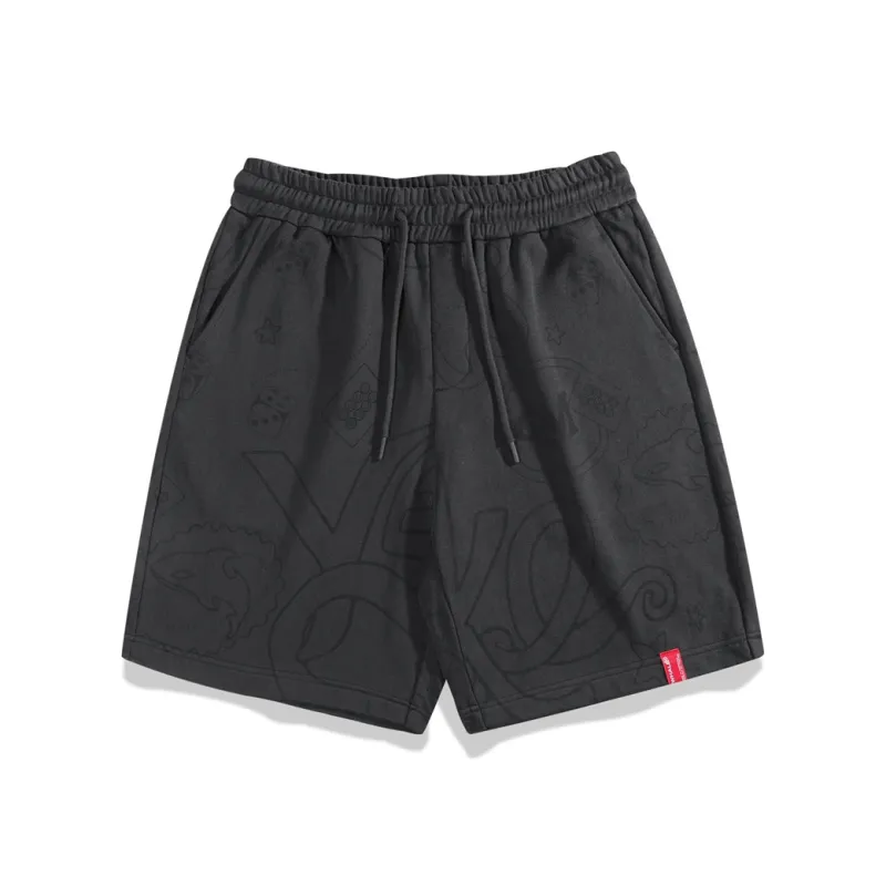 FAIRWHALE Casual Shorts Men Black Gray Color-0