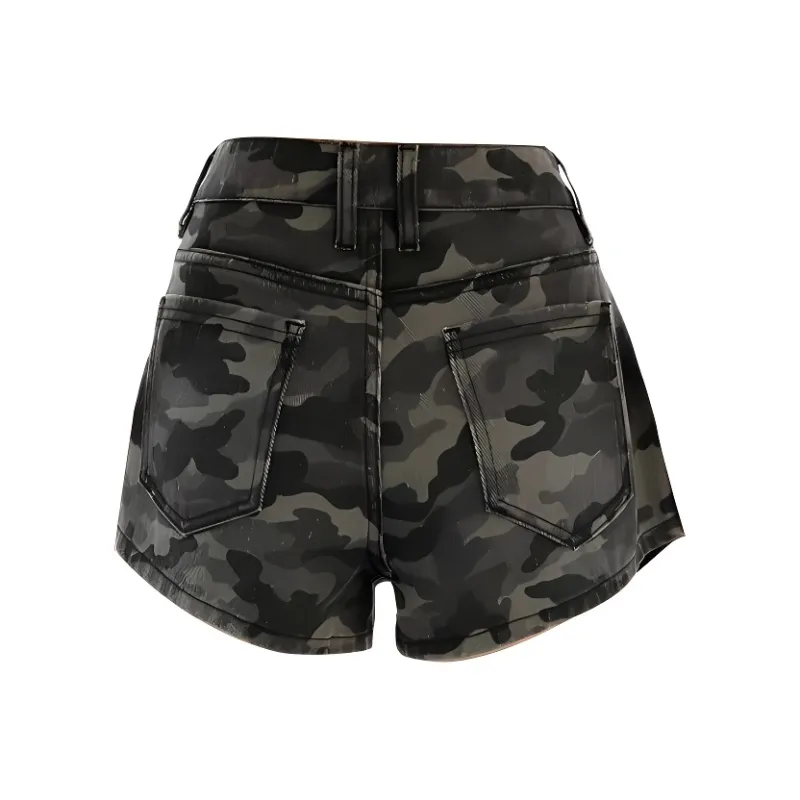IQC Denim Shorts Women's Camouflage-1
