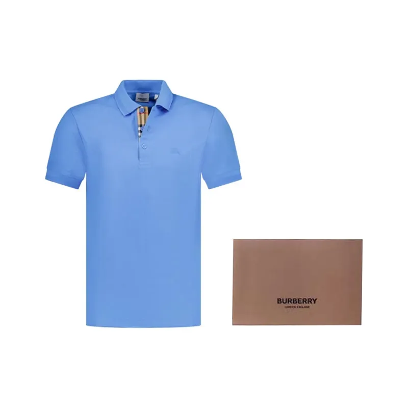 Burberry Polo Shirts Men Blue-4