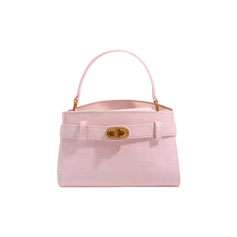 PAYOT Synthetic Leather Kelly Bag, Shoulder Bag, Crossbody Bag, Handbag Women's Sea Salt Blue/Cherry Blossom Pink-5