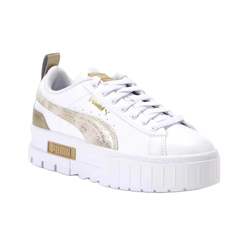 PUMA Mayze Abrasion Resistant Height Increasing Low Top Skateboard Shoes Women's White-2