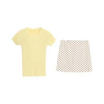 PLANE DRIFT Two Piece Skirt Sets Women's Yellow+Apricot