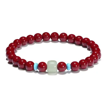 PUTUOSHANWENCHUANG Cinnabar Jade Bracelets Unisex