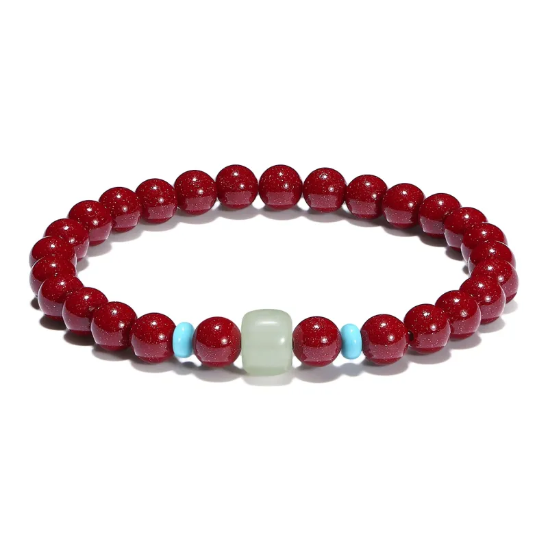 PUTUOSHANWENCHUANG Synthetic/Artificial Cinnabar Jade Bracelets Unisex-0
