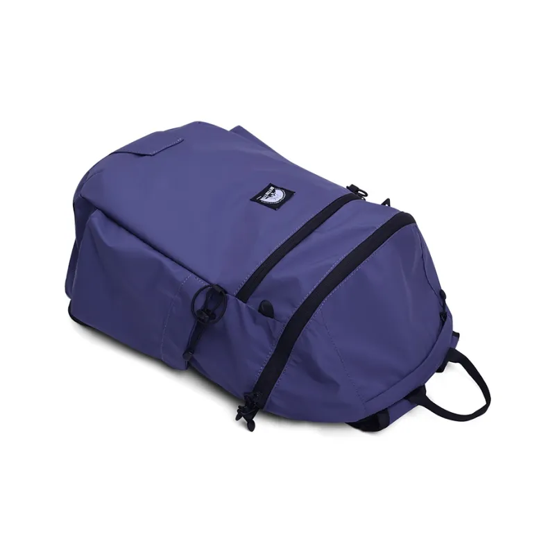 MYEDITION 18L Backpack Outdoor Bag Fabric Black/Greige/Long Flower Baskets Purple Unisex-3