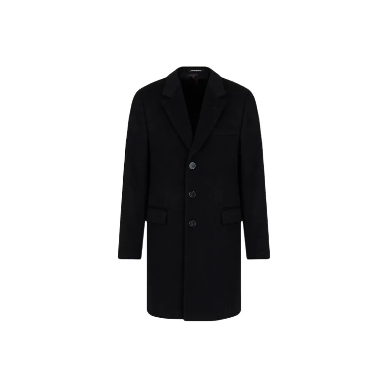 EMPORIO ARMANI Coat With Lapels In Beaver Cashmere-0