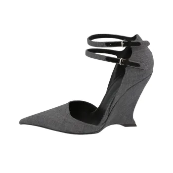 FERRAGAMO Vidya Wedge Heel High Heels Women's Gray