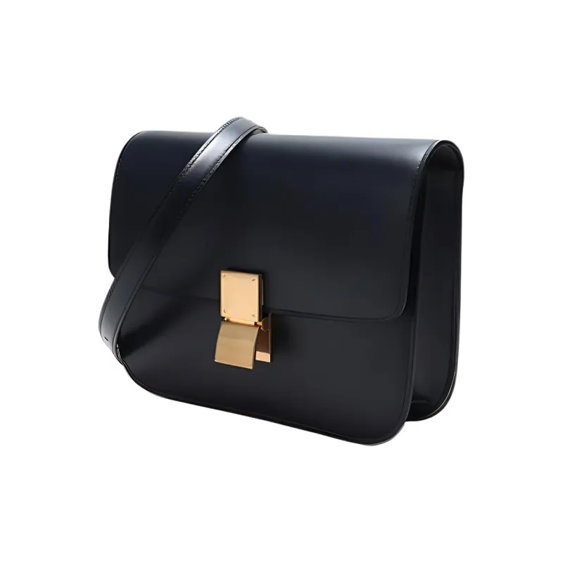CELINE Classic Bo Cow Leather Cor Block Bag Crossbody Bag Shoulder Bag Medium Size Women's Dark Marine-1