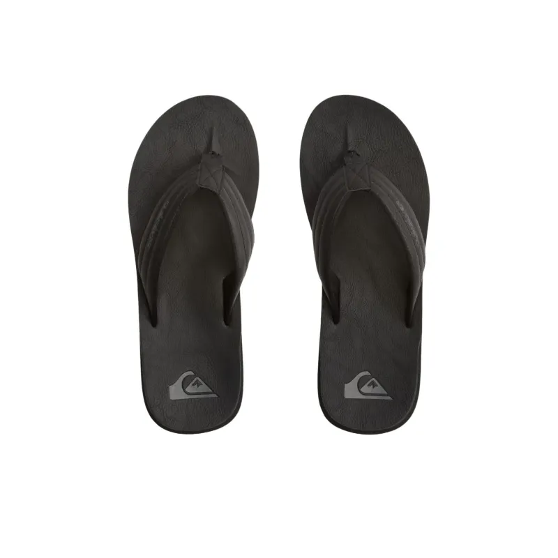 Quiksilver Rubber Sole Abrasion Resistant Flip Flops Men's Black-3