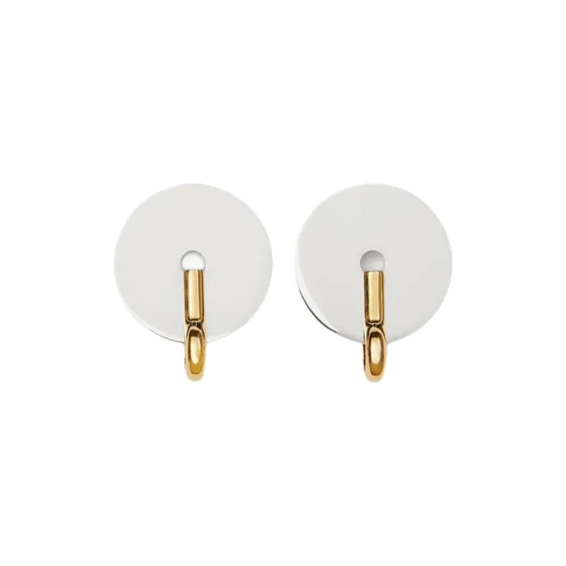 Burberry Metal Stud Earrings Women's White-0