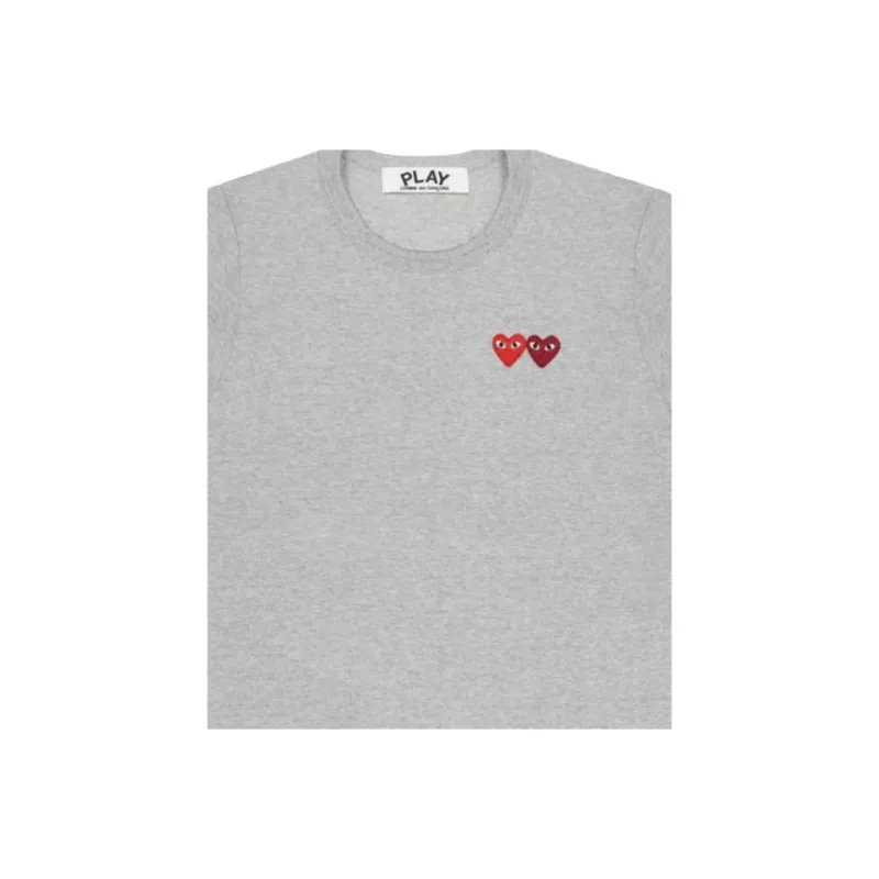 CDG Play T Shirts Unisex Gray-1
