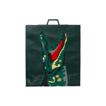 LACOSTE Leather Tote Bag, Shopping Bag, Shoulder Bag, Handbag Large Size Unisex Green
